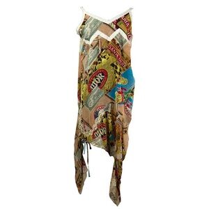 CHRISTIAN DIOR SS 2002 CUBAN CIGAR PRINT DRESS